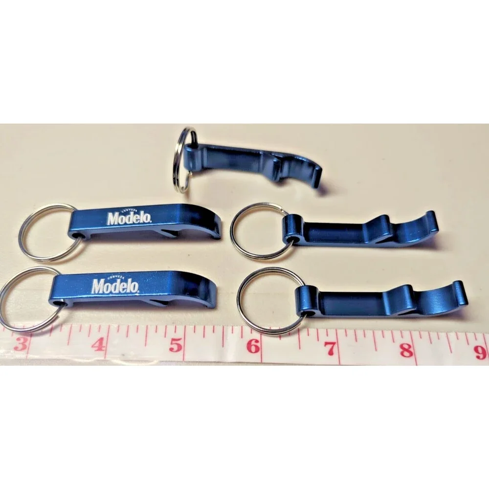 BOGO Free Modelo Especial 5‑Pack Blue Key Chain Bottle Openers, Solid Aluminum